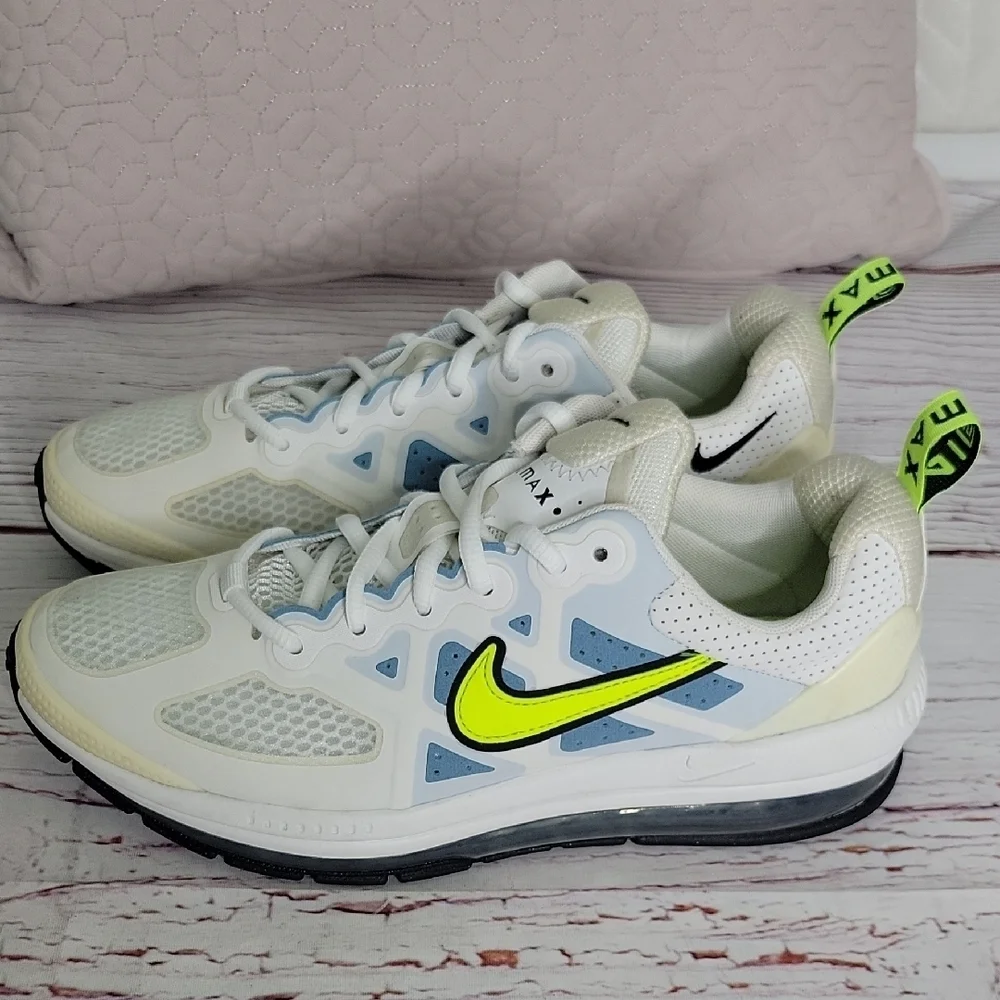 Nike Air Max White and Neon Green Shoes Women's Size 8.5